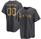 Custom New York Yankees Active Player Charcoal Fotopoulosg 2022 All-Star Cool Base Stitched Jersey