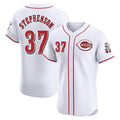 Cincinnati Reds #37 Tyler Stephenson Player White Fotopoulosg Limited Elite Home Stitched Jerseys