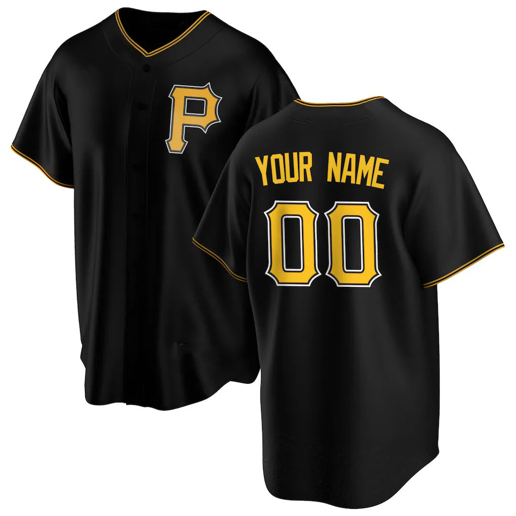 Custom Pittsburgh Pirates Black Fotopoulosg Alternate Replica Jersey