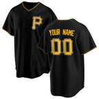 Custom Pittsburgh Pirates Black Fotopoulosg Alternate Replica Jersey