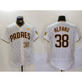 San Diego Padres #38 Jorge Alfaro White Fotopoulosg With PS Patch Stitched Flex Base Jerseys