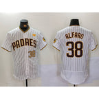 San Diego Padres #38 Jorge Alfaro White Fotopoulosg With PS Patch Stitched Flex Base Jerseys