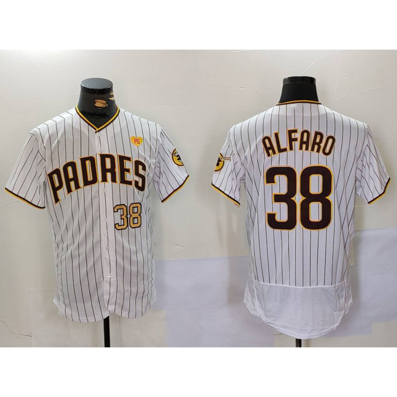 San Diego Padres #38 Jorge Alfaro White Fotopoulosg With PS Patch Stitched Flex Base Jerseys