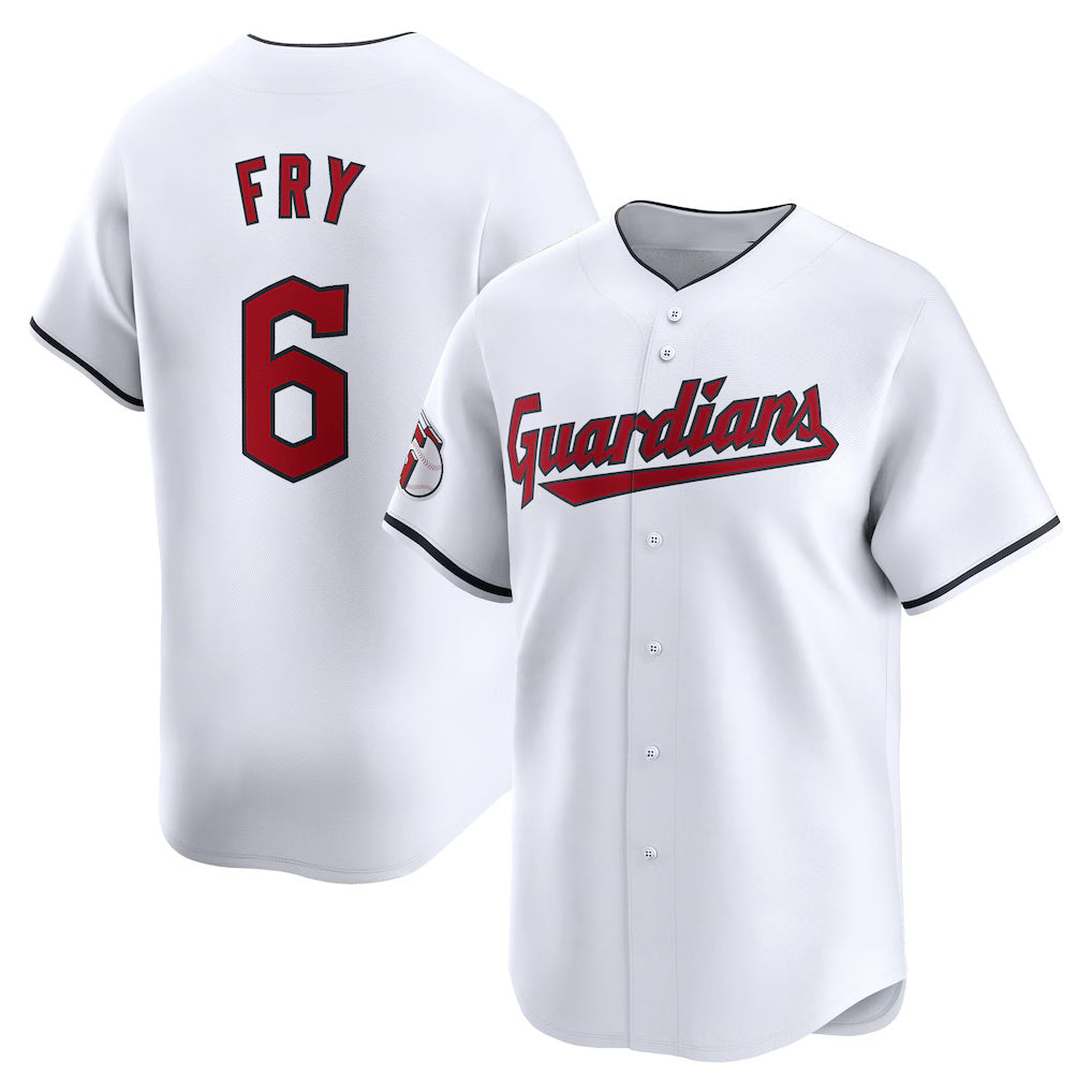 Cleveland Guardians #6 David Fry White Fotopoulosg Home Limited Player Jersey