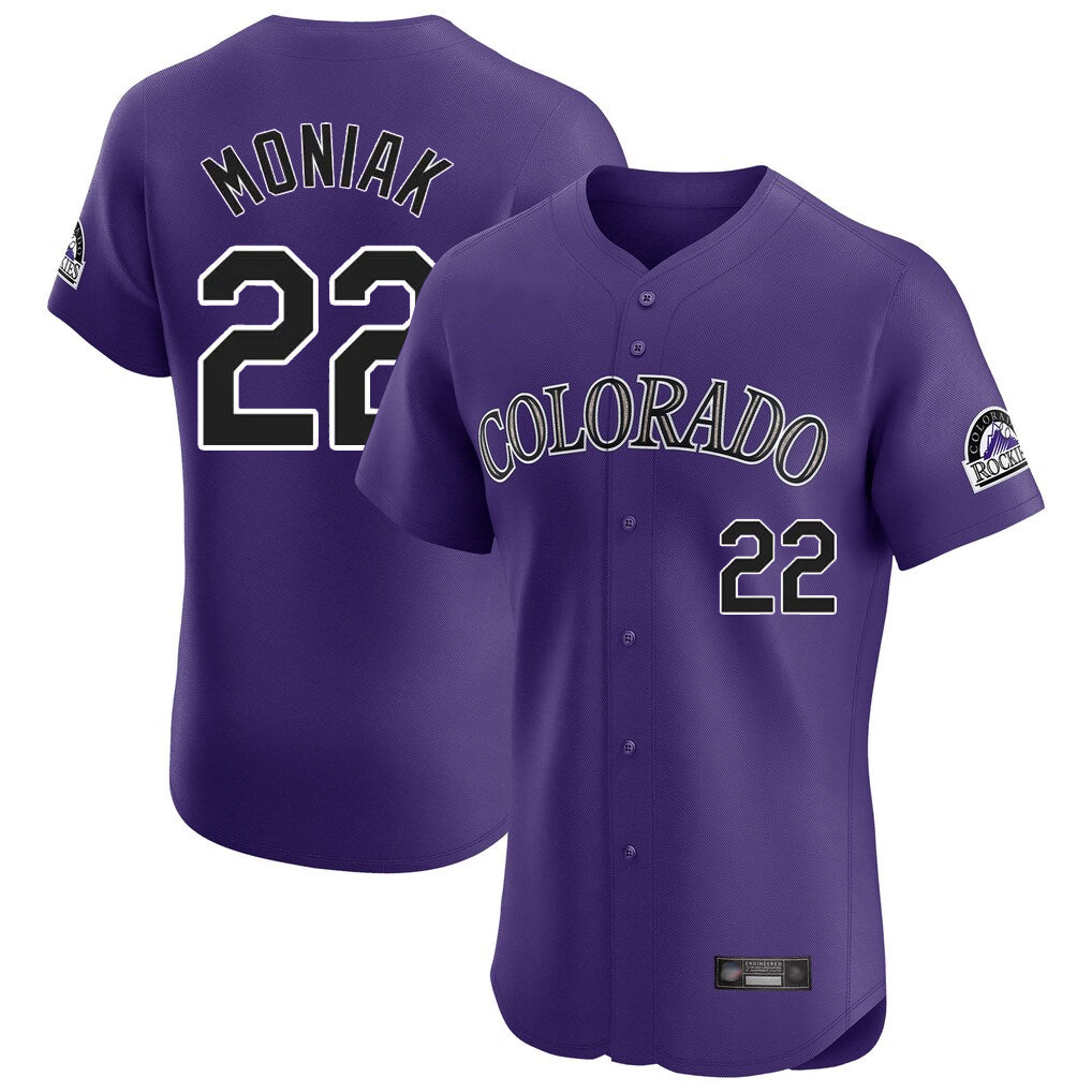 Colorado Rockies #22 Mickey Moniak Player Purple Fotopoulosg Limited Elite Home Stitched Jerseys