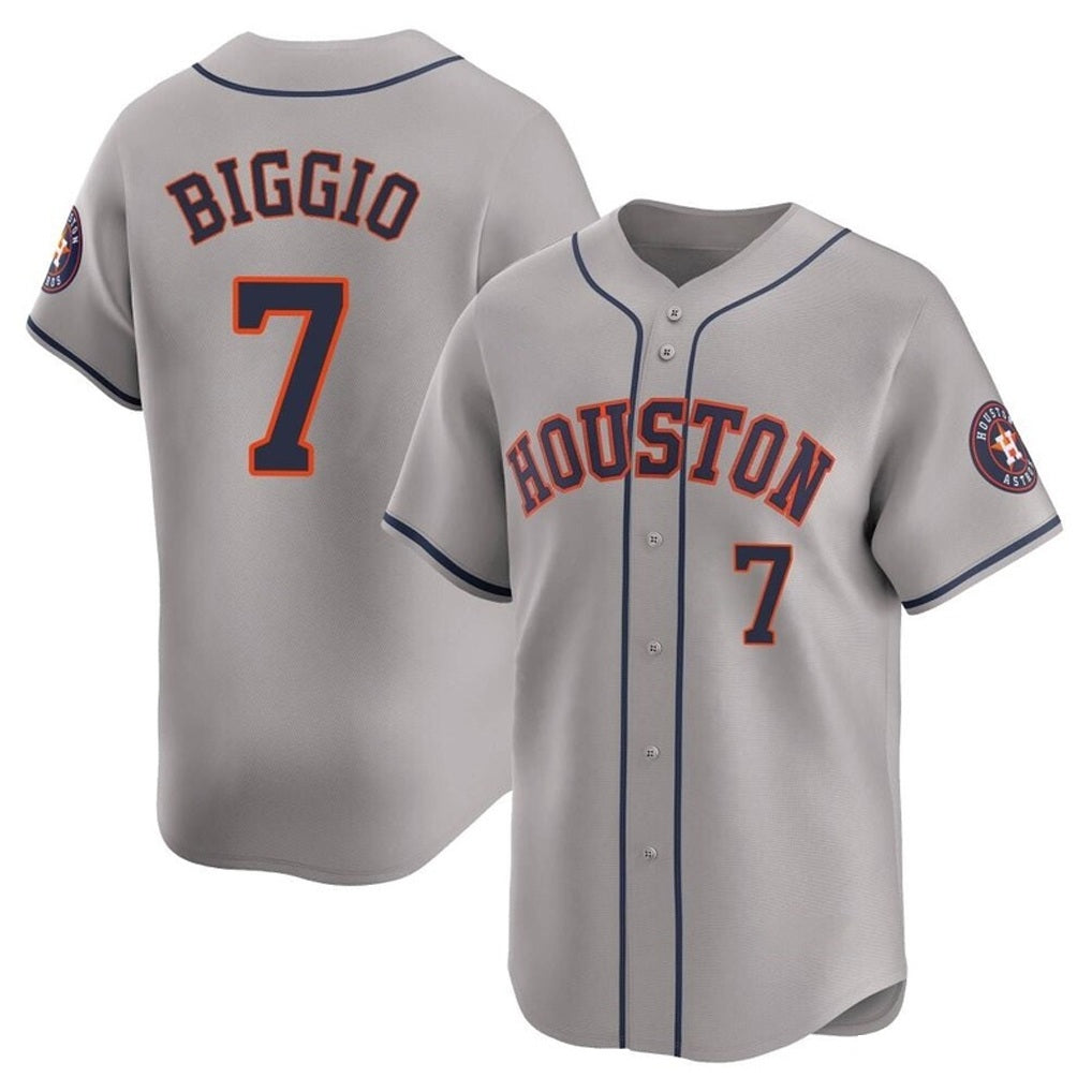 Houston Astros #7 Craig Biggio Player Gray Fotopoulosg Home Limited Stitched Jerseys