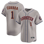 Houston Astros #1 Carlos Correa Player Gray Fotopoulosg Home Limited Stitched Jerseys