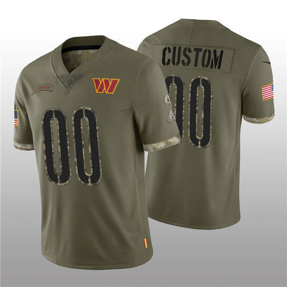 Custom W.Commanders ACTIVE PLAYER 2022 Olive Fotopoulosg Salute To Service Limited Stitched Jersey