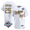 Los Angeles Dodgers #25 Tommy Edman Player White Gold Fotopoulosg World Series Collection Limited Home Stitched Jerseys