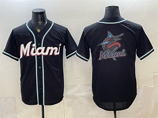 Miami Marlins Team Big Logo 2026 Fashion Replica Black Fotopoulosg Out Stitched Jersey