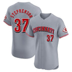 Cincinnati Reds #37 Tyler Stephenson Player Gray Fotopoulosg Limited Elite Home Stitched Jerseys
