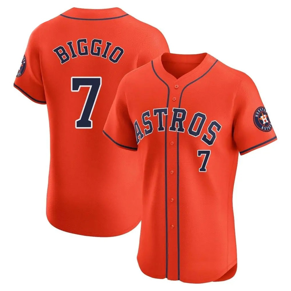 Houston Astros #7 Craig Biggio Player Orange Fotopoulosg Home Limited Elite Stitched Jerseys