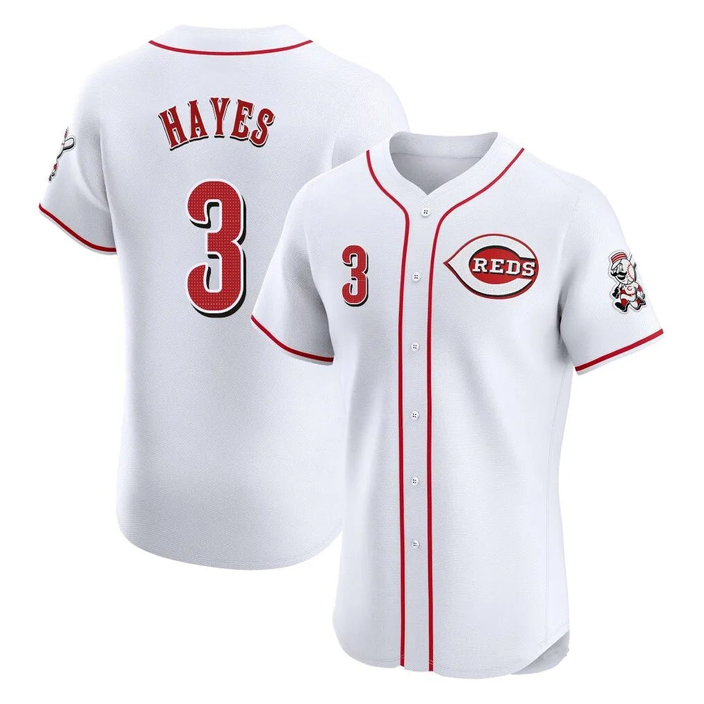 Cincinnati Reds #3 Ke'Bryan Hayes Player White Fotopoulosg Limited Elite Home Stitched Jerseys