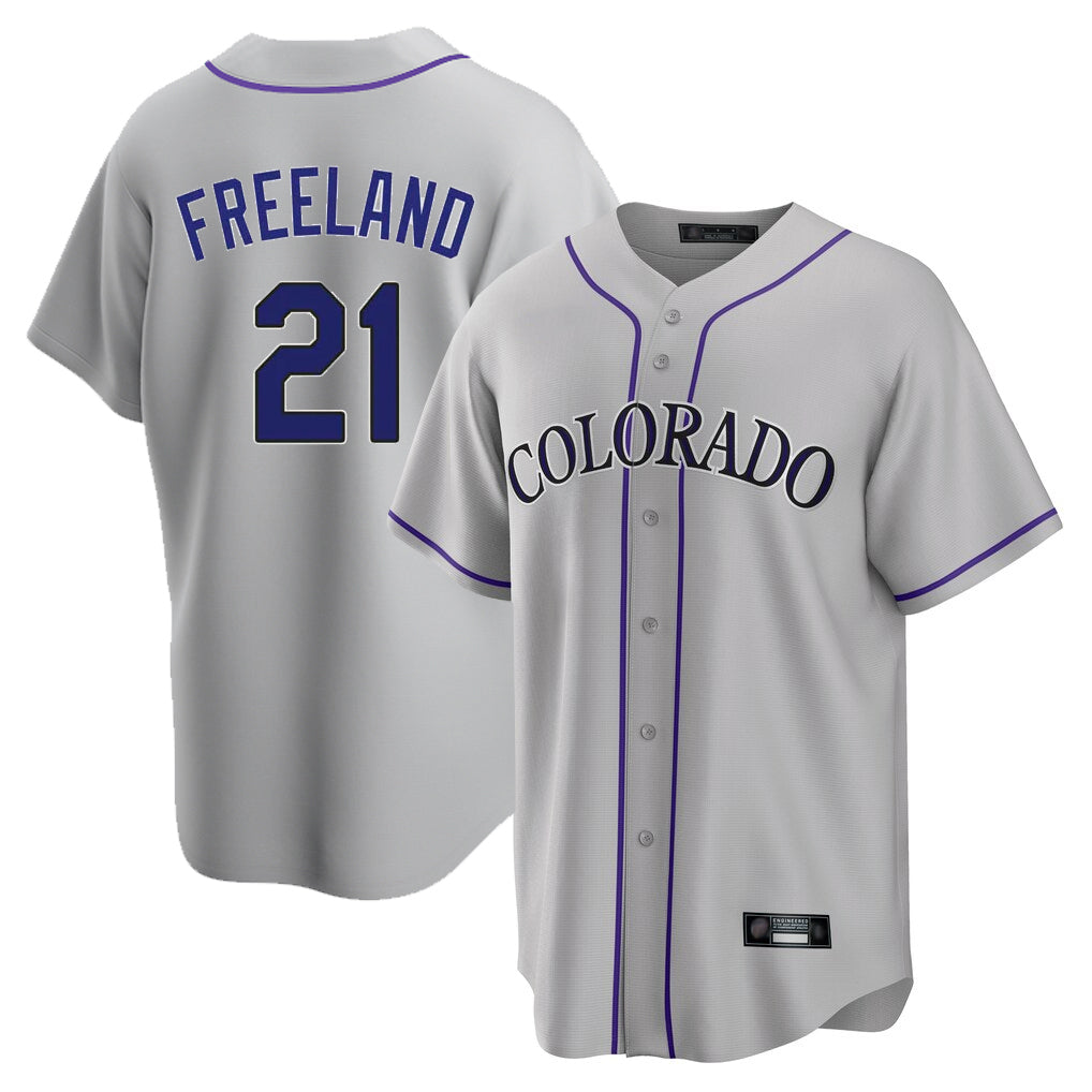 Colorado Rockies #21 Kyle Freeland Player Gray Fotopoulosg Game Home Stitched Jerseys