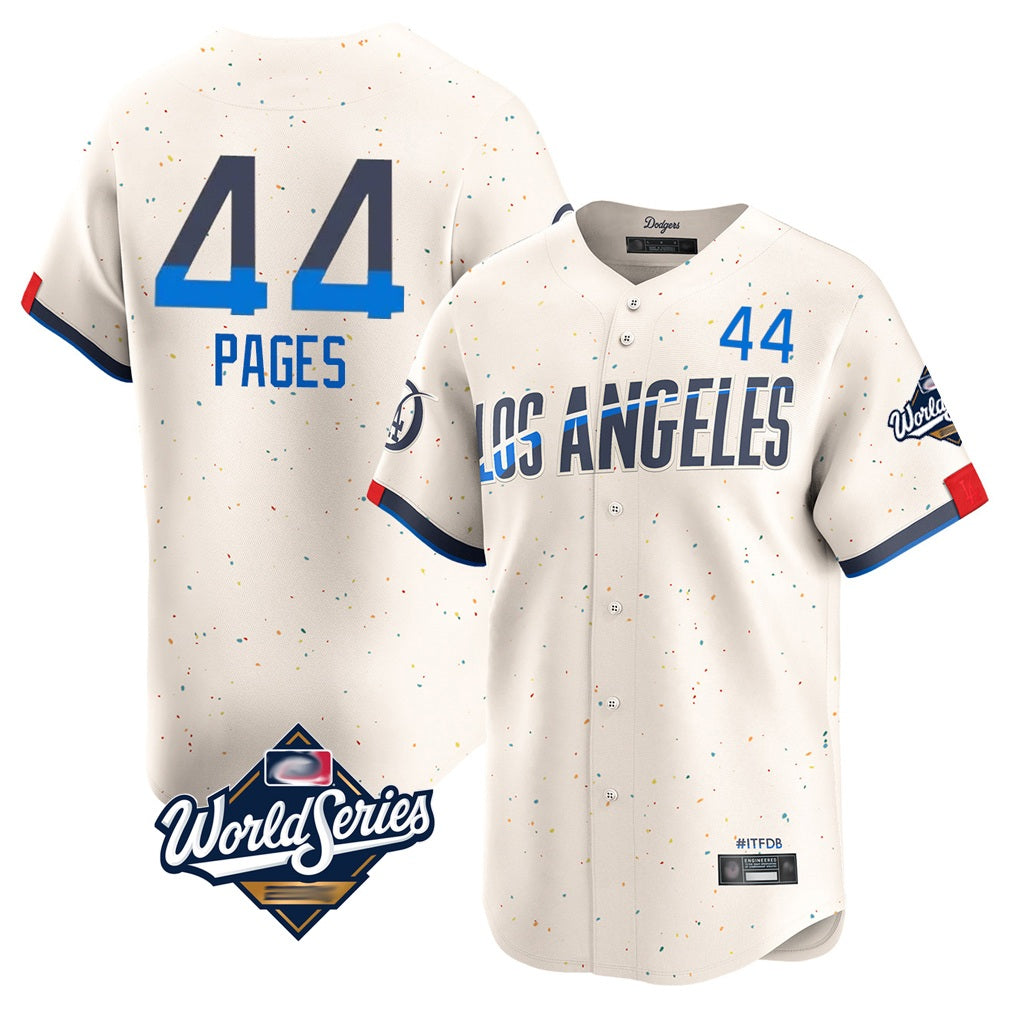 Los Angeles Dodgers #44 Andy Pages Player Cream Fotopoulosg World Series City Connect Limited Home Stitched Jerseys