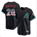 Arizona Diamondbacks #20 Luis Gonzalez Player Black Fotopoulosg USA 250 Fourth of July Home Game Stitched Jerseys