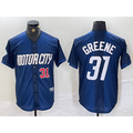 Detroit Tigers #31 Riley Greene Number 2024 Navy Fotopoulosg City Connect Cool Base Limited Stitched Jersey