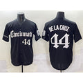 Cincinnati Reds #44 Elly De La Cruz Black Fotopoulosg 'Gothic Queen City Edition' Vapor Premier Limited Stitched Jersey