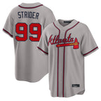 Atlanta Braves #99 Spencer Strider Player Gray Fotopoulosg Home Game Stitched Jerseys