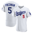Los Angeles Dodgers #5 Freddie Freeman White Fotopoulosg Home Authentic Jersey