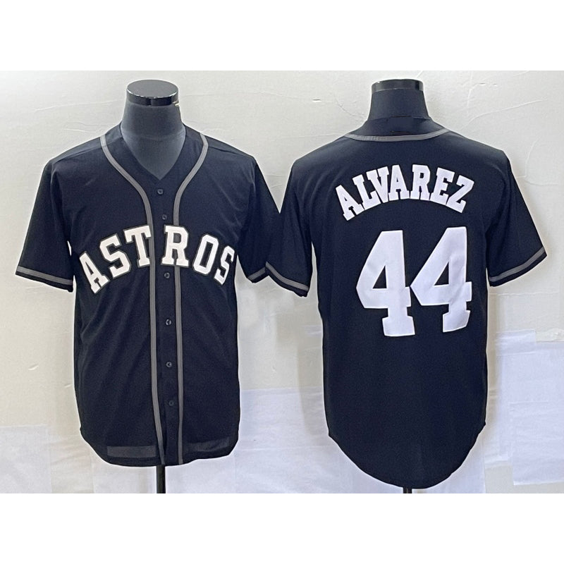 Houston Astros #44 Yordan Alvarez Black Fotopoulosg Cool Base Stitched Jersey