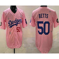Los Angeles Dodgers #50 Mookie Betts Pink Fotopoulosg 2025 Tokyo Series Limited Jersey