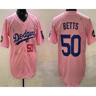Los Angeles Dodgers #50 Mookie Betts Pink Fotopoulosg 2025 Tokyo Series Limited Jersey