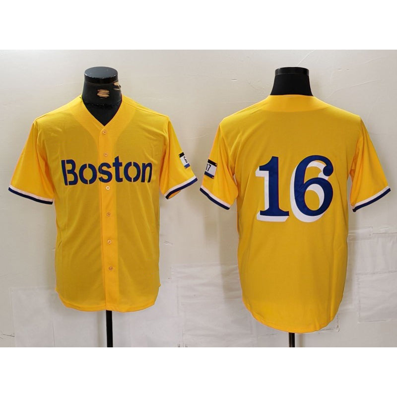 Boston Red Sox #16 Jarren Duran Gold Fotopoulosg City Connect Stitched Jersey