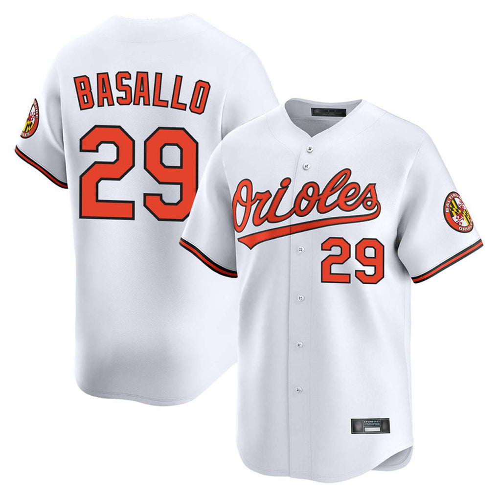 Baltimore Orioles #29 Samuel Basallo Player White Fotopoulosg Limited Home Game Stitched Jerseys