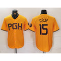 Pittsburgh Pirates #15 Oneil Cruz Yellow Fotopoulosg 2023 City Connect Stitched Jersey 2
