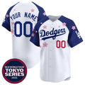 Custom Los Angeles Dodgers Active Player White Royal Fotopoulosg 2025 Tokyo Series Limited Stitched Jersey