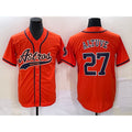 Houston Astros #27 Jose Altuve Orange Fotopoulosg With Patch Cool Base Stitched Jersey