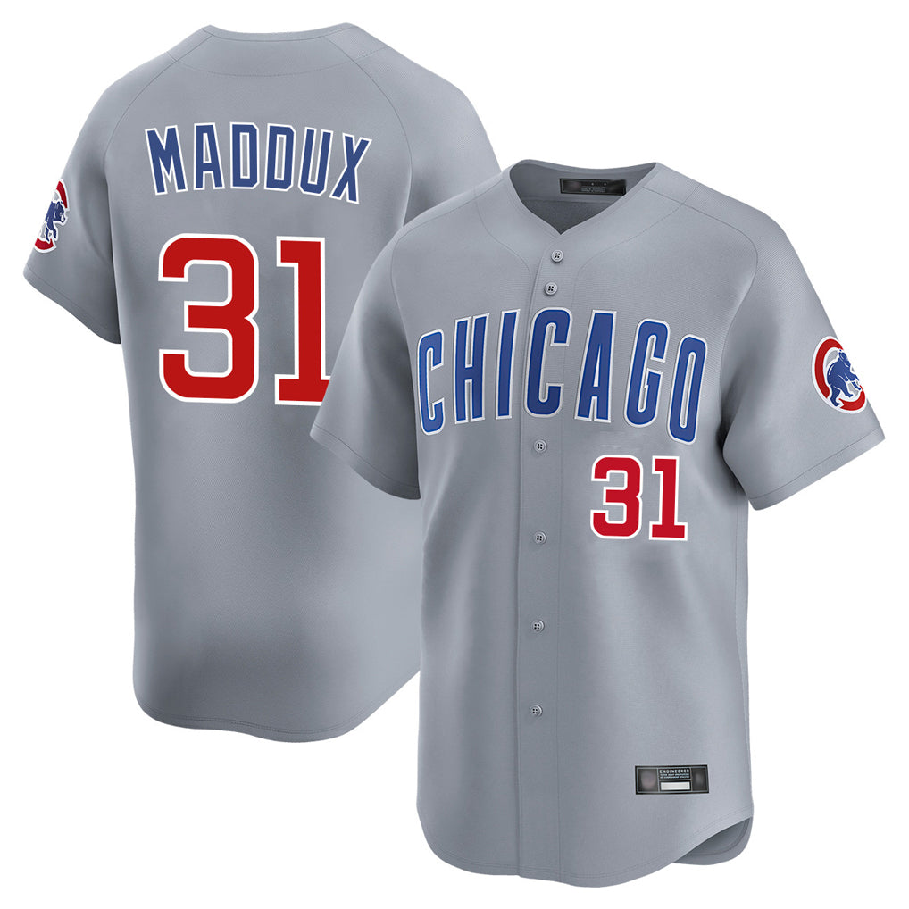 Chicago Cubs #31 Greg Maddux Player Gray Fotopoulosg Road Limited Home Stitched Jerseys