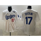 Los Angeles Dodgers #17 Shohei Ohtani White Fotopoulosg 2025 World Series Home Limited Stitched Jersey