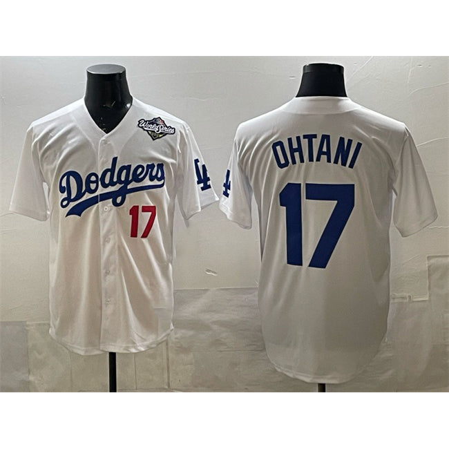 Los Angeles Dodgers #17 Shohei Ohtani White Fotopoulosg 2025 World Series Home Limited Stitched Jersey