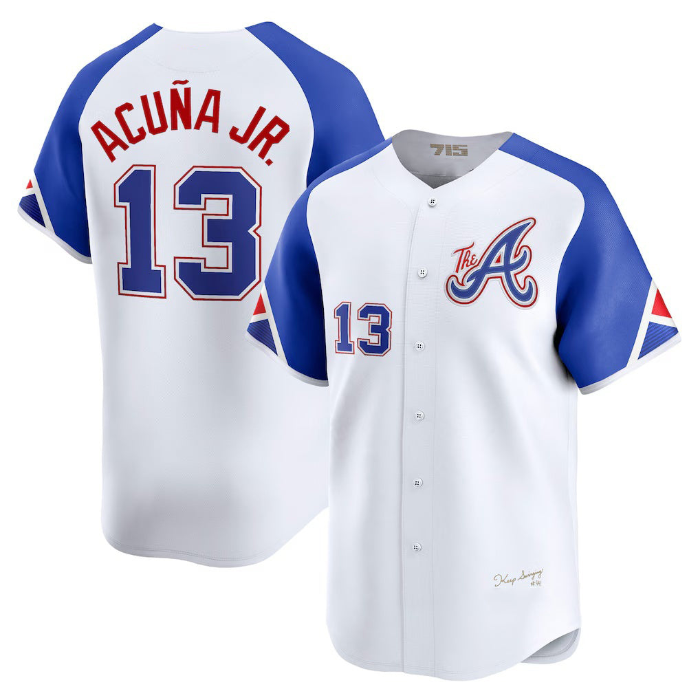 Atlanta Braves #13 Ronald Acuna Jr White Fotopoulosg City Connect Limited Player Jersey