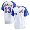 Atlanta Braves #13 Ronald Acuna Jr White Fotopoulosg City Connect Limited Player Jersey