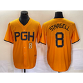 Pittsburgh Pirates #8 Willie Stargell Number Gold Fotopoulosg 2023 City Connect Stitched Jersey