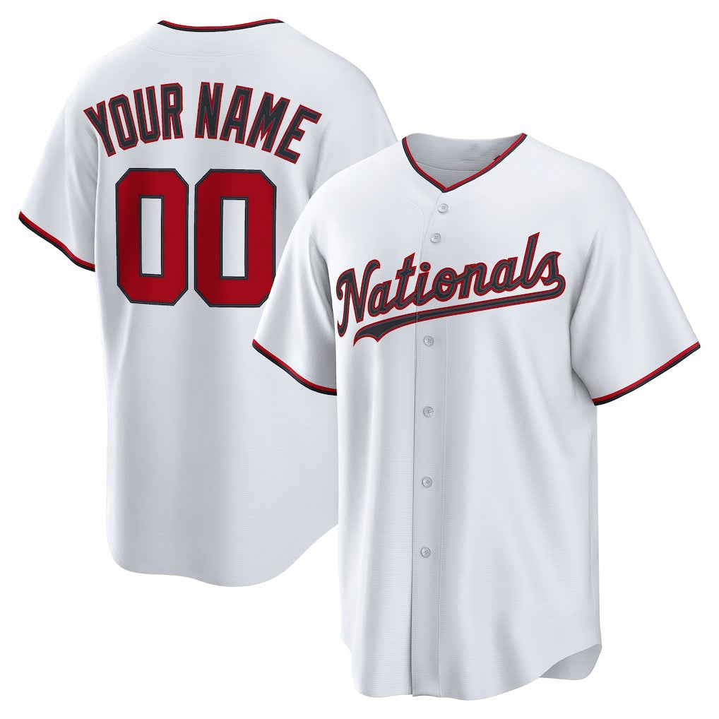 Custom Washington Nationals White Fotopoulosg Home Replica Jersey