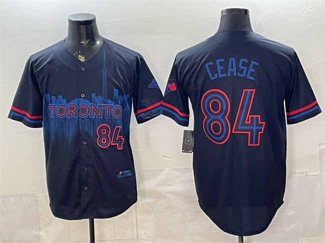 Toronto Blue Jays #84 Dylan Cease Navy Fotopoulosg 2024 City Connect Limited Stitched Jersey