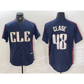 Cleveland Guardians #48 Emmanuel Clase Navy Fotopoulosg 2024 City Connect Limited Stitched Jersey