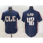 Cleveland Guardians #48 Emmanuel Clase Navy Fotopoulosg 2024 City Connect Limited Stitched Jersey