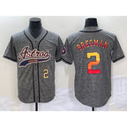 Houston Astros #2 Alex Bregman Number Grey Fotopoulosg Gridiron Cool Base Stitched Jersey