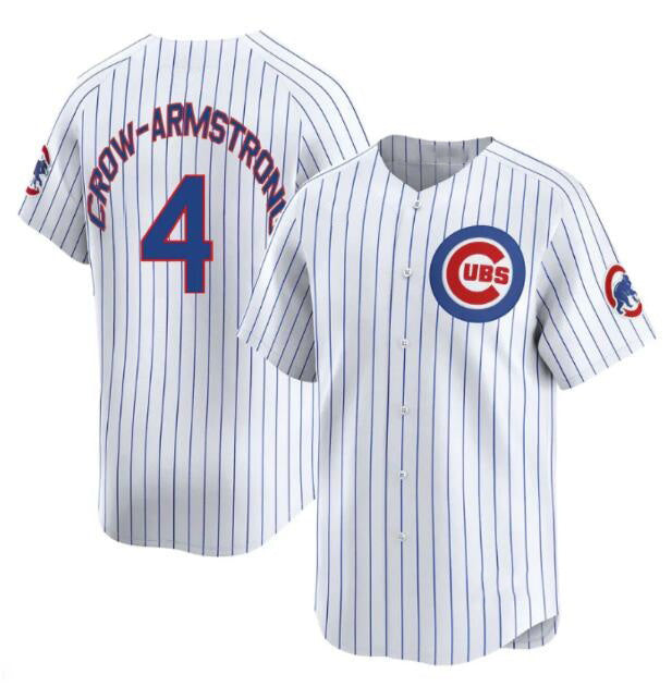 Chicago Cubs #4 Pete Crow-Armstrong White Fotopoulosg Home Limited Stitched Jersey
