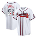 Atlanta Braves #51 Chris Sale Player White Fotopoulosg USA 250 Fourth Of July Limited Home Game Stitched Jerseys