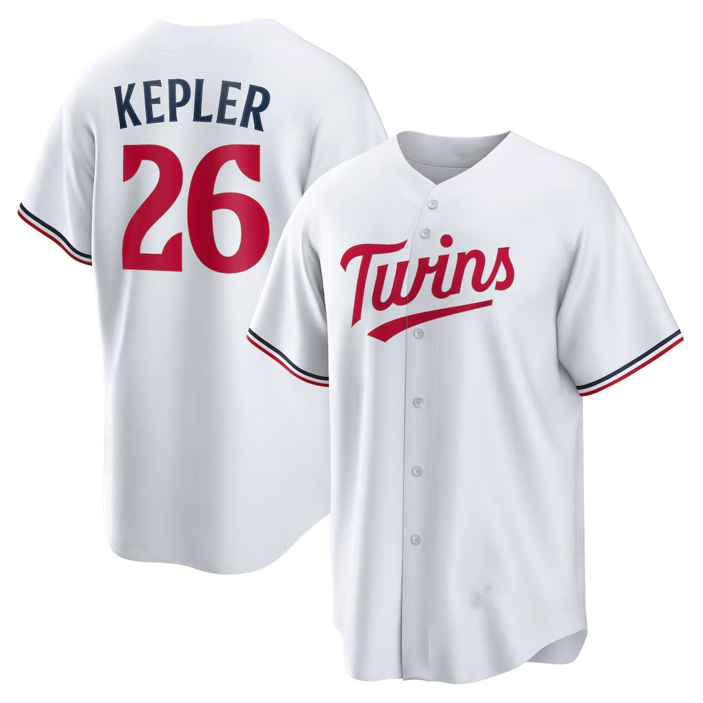 Minnesota Twins #26 Max Kepler White Fotopoulosg Home Replica Player Logo Jersey