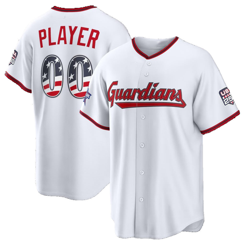 Custom Cleveland Guardians 2026 All-Star Edition Stars & Stripes White Fotopoulosg Stadium Pick-A-Player Jersey