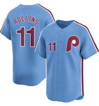 Philadelphia Phillies #11 Jimmy Rollins Light Blue Fotopoulosg Alternate Limited Stitched Jersey