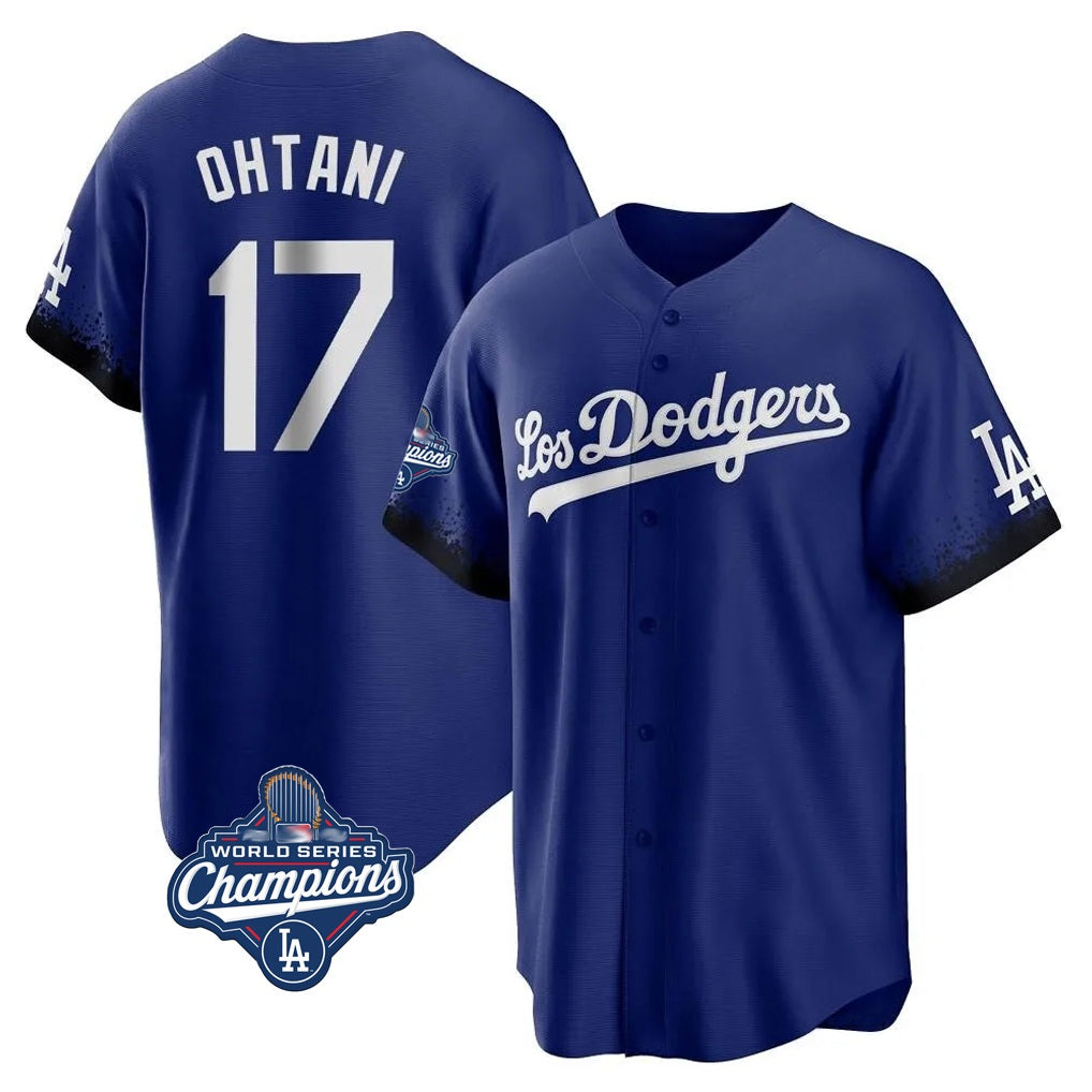 Los Angeles Dodgers #17 Shohei Ohtani Player Royal Fotopoulosg World Series Meet City Connect Home Game Stitched Jerseys