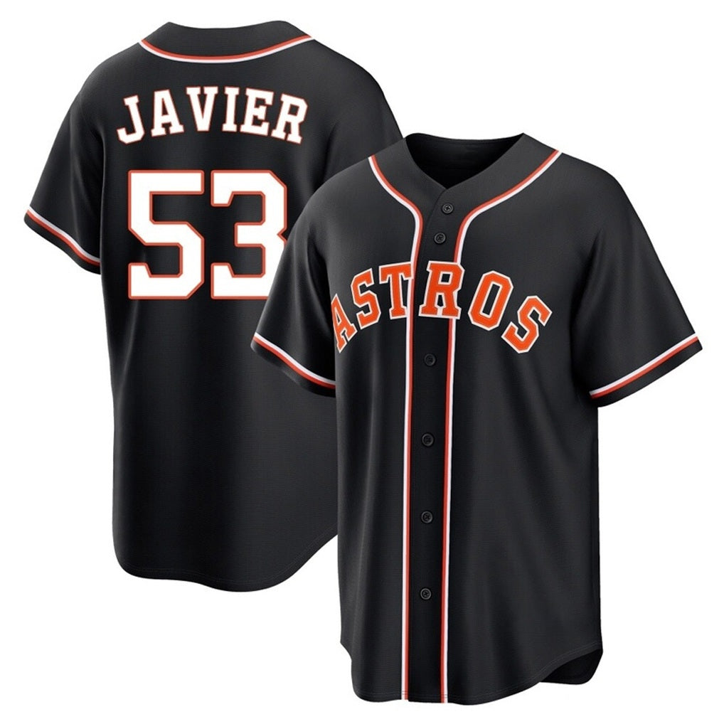 Houston Astros #53 Cristian Javier Player Black Fotopoulosg Fashion Out Home Game Stitched Jerseys